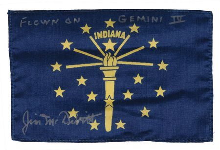 Lot #6118 Gemini 4: Jim McDivitt?s Flown Indiana State Flag - Image 1