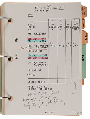 Lot #6489 STS–3: Jack Lousma’s Complete Flown Checklist - Image 12