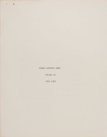 Lot #6290 Apollo 11 Public Affairs Plan - Image 2