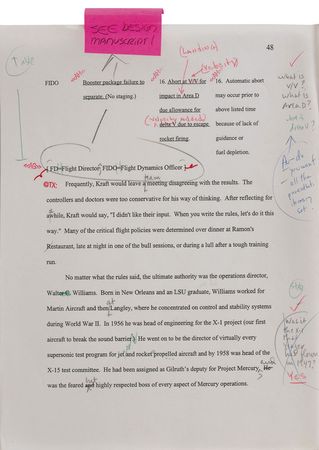 Lot #6335 Gene Kranz’s ‘Failure Is Not an Option’ Original Annotated Proof - Image 2