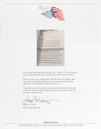 Lot #6335 Gene Kranz’s ‘Failure Is Not an Option’ Original Annotated Proof - Image 7