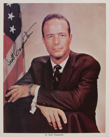 Lot #6087 Scott Carpenter Signed Press Kit and Photograph - Image 1