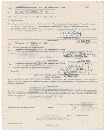 Lot #6092 Wally Schirra Signed Appointment - Image 1