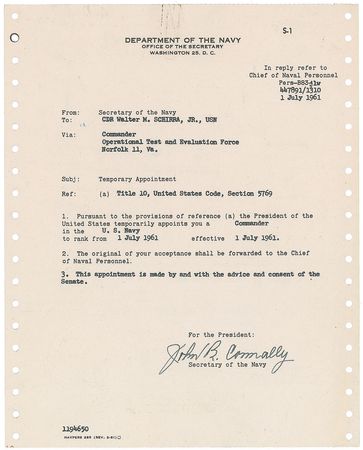 Lot #6092 Wally Schirra Signed Appointment - Image 3