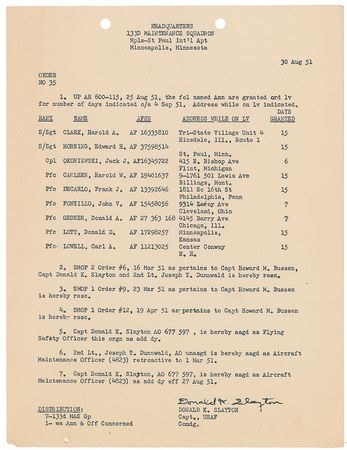 Lot #6102 Deke Slayton Signed Document - Image 4