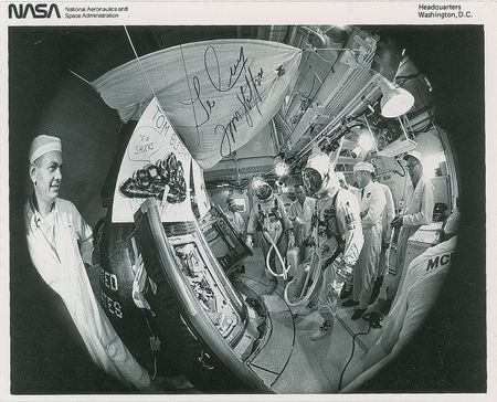 Lot #6129 Gemini 9 Signed Cover and Photograph - Image 1