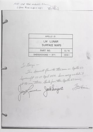 Lot #6330 James Lovell and Fred Haise Flown Apollo 13 Lunar Map - Image 2