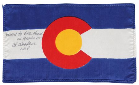 Lot #6380 Al Worden?s Apollo 15 Flown Colorado State Flag - Image 1