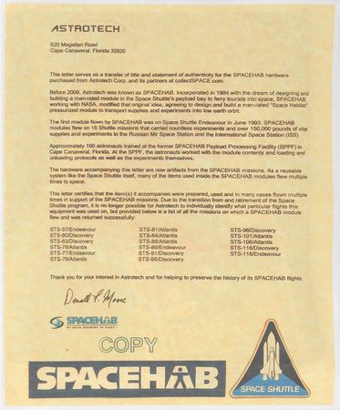 Lot #6517 Spacehab Beta Cloth Sign - Image 3