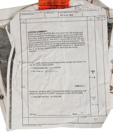 Lot #6507 STS-86 MLI Flown Thermal Blanket - Image 3