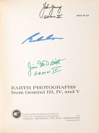 Lot #6113 Gemini Astronauts Signed Book: Young, Cooper, and McDivitt - Image 1