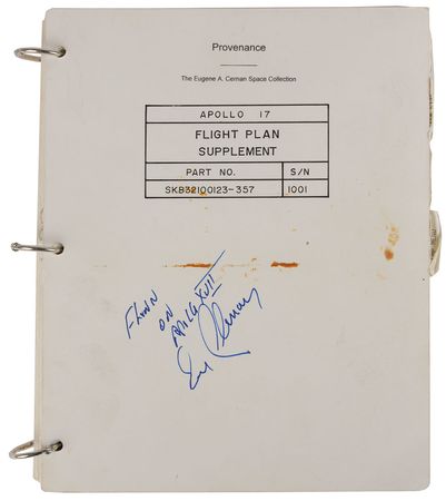 Lot #6425 Gene Cernan?s Flown Apollo 17 Flight Plan Supplement - Image 1