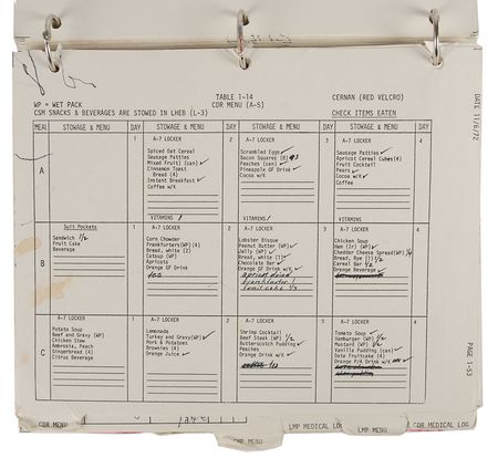 Lot #6425 Gene Cernan?s Flown Apollo 17 Flight Plan Supplement - Image 4