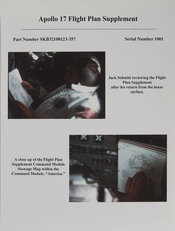 Lot #6425 Gene Cernan?s Flown Apollo 17 Flight Plan Supplement - Image 9