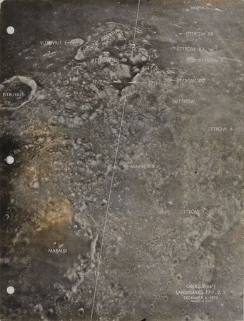 Lot #6430 Gene Cernan?s Apollo 17 Flown CSM Lunar Landmark Map - Image 1