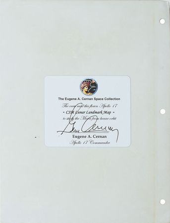 Lot #6430 Gene Cernan?s Apollo 17 Flown CSM Lunar Landmark Map - Image 2