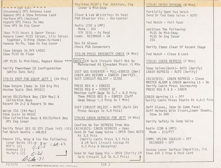 Lot #6426 Gene Cernan?s Apollo 17 Flown LM EVA Cue Cards - Image 5