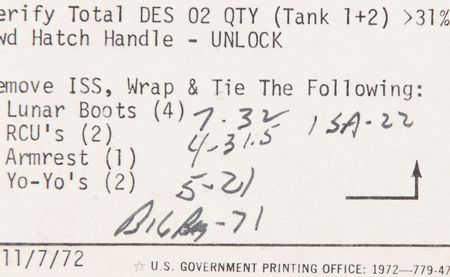 Lot #6426 Gene Cernan?s Apollo 17 Flown LM EVA Cue Cards - Image 6