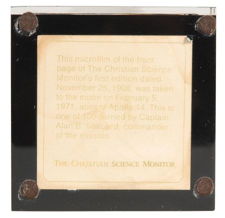 Lot #6358 Apollo 14 Flown Christian Science Monitor Page - Image 3