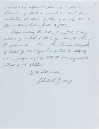 Lot #6007 Charles Lindbergh Autograph Letter Signed - Image 3