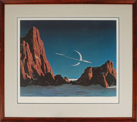 Lot #6551 Chesley Bonestell Signed ?Saturn as Seen From Titan? Print  - Image 1