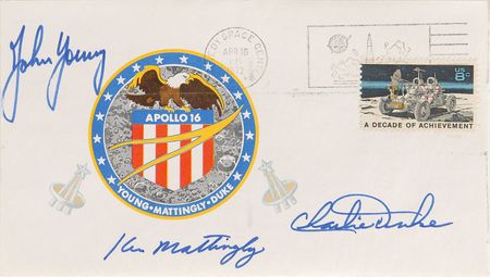 Lot #6409 John Young?s Apollo 16 ?Type 1? Insurance Cover - Image 1