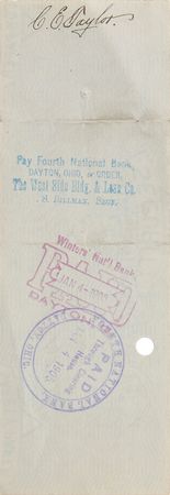 Lot #6002 Orville Wright Signed Check - Image 2
