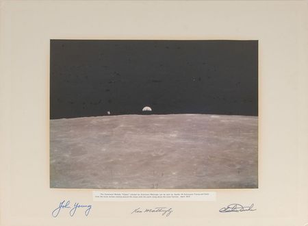 Lot #6414 Apollo 16 Oversized Signed Photograph - Image 1