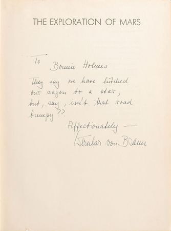 Lot #6026 Wernher von Braun 1956 Signed Book - Image 1