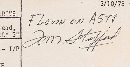 Lot #6463 Tom Stafford’s Apollo-Soyuz Flown Cue Card - Image 3