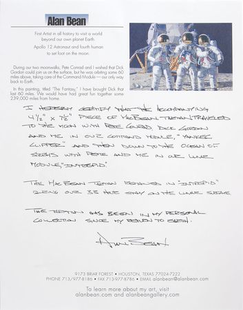Lot #6302 Alan Bean’s Apollo 12 Lunar Surface-Flown MacBean Tartan Cloth - Image 3