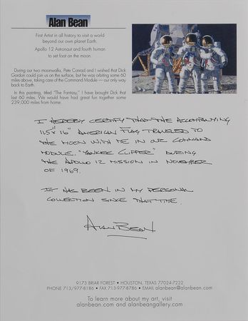 Lot #6298 Alan Bean’s Apollo 12 Lunar Orbit-Flown Oversized American Flag - Image 3