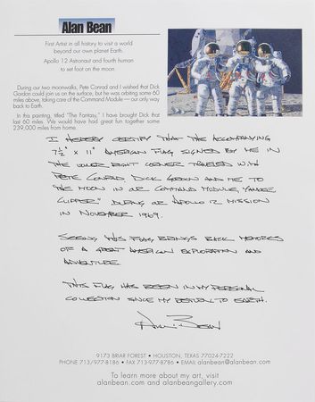 Lot #6299 Alan Bean’s Apollo 12 Lunar Orbit-Flown Medium-Sized American Flag - Image 3