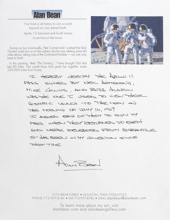 Lot #6251 Alan Bean’s Apollo 11 Mission Viewing-Used and Crew-Signed Pass - Image 3