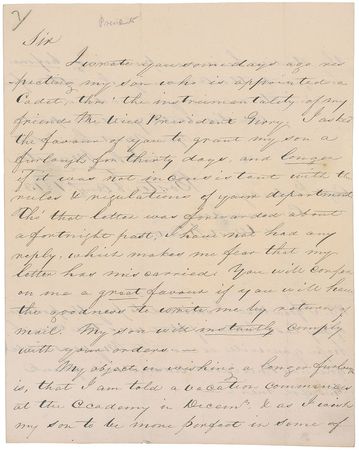 Lot #62 John Adams: Executive intervention at West Point: “My venerable friend President Adams will frank this for me” - Image 1
