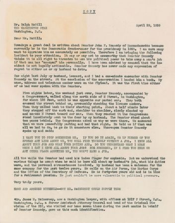 Lot #1 John F. Kennedy ?Secret File? Senate Extortion Letter and Candids: Extortion and infidelity??Senator Kennedy?s picture at the scene of his tomcatting? - Image 2