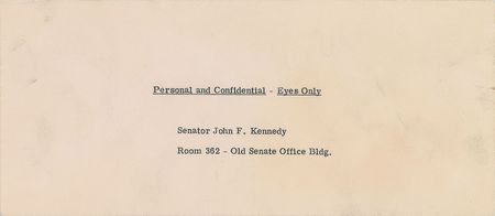Lot #1 John F. Kennedy ?Secret File? Senate Extortion Letter and Candids: Extortion and infidelity??Senator Kennedy?s picture at the scene of his tomcatting? - Image 3