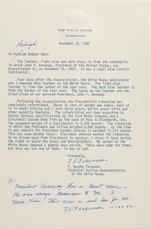 Lot #8 John F. Kennedy Assassination Limousine Seat Leather Swatches: Swatches from the assassination limousine?s leather interior - Image 5