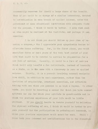 Lot #322 Arthur A. Noyes: Noyes-Whitney Equation: As MIT president, Noyes urges Dr. Willis Whitney to refrain from becoming a surgeon - Image 2