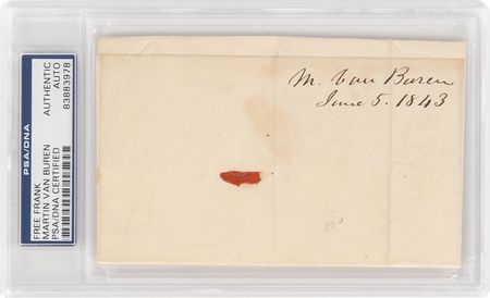 Lot #122 Martin Van Buren Free Frank - Image 1