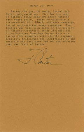 Lot #187 Jimmy Carter Typed Quotes Signed - Image 1