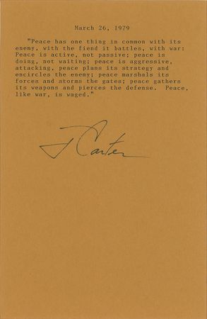 Lot #187 Jimmy Carter Typed Quotes Signed - Image 3