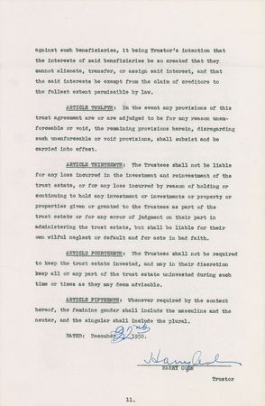 Lot #812 Harry Cohn - Image 1