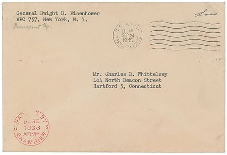 Lot #171 Dwight D. Eisenhower: Signed within weeks of WWII?s end - Image 2