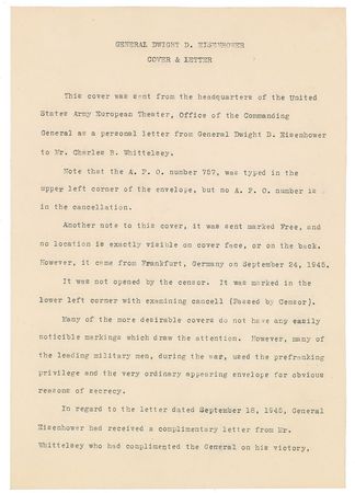 Lot #171 Dwight D. Eisenhower: Signed within weeks of WWII?s end - Image 4