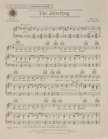 Lot #916 Wizard of Oz Sheet Music - Image 2