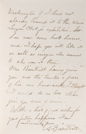 Lot #472 Albert Bierstadt Handwritten Letter Signed - Image 2