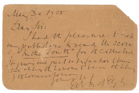 Lot #618 Edward Elgar Handwritten Letters Signed - Image 1