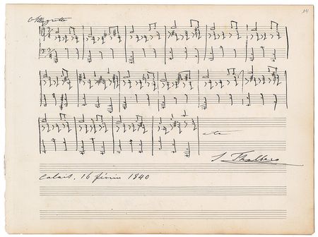 Lot #670 Sigismond Thalberg Signed Musical Quote - Image 1