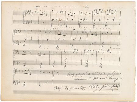 Lot #670 Sigismond Thalberg Signed Musical Quote - Image 2